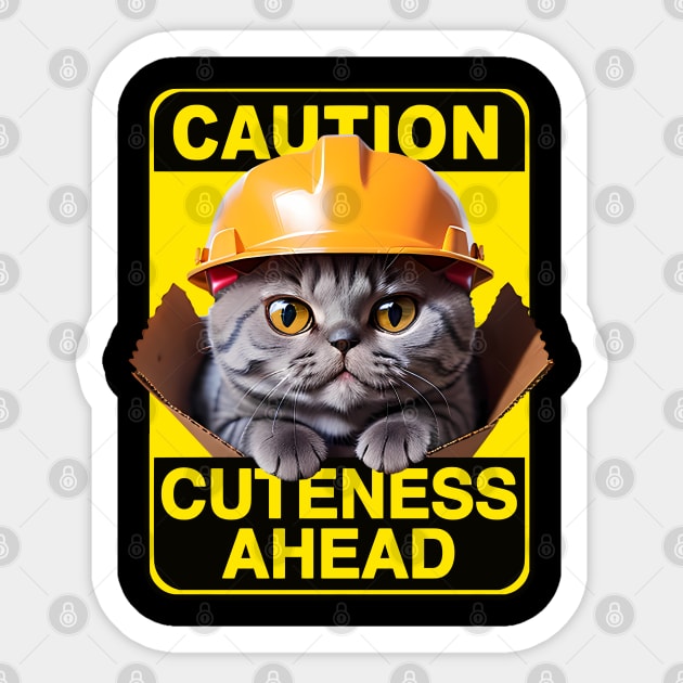 British Shorthair Cat Wearing Hardhat Sticker by CGI Studios